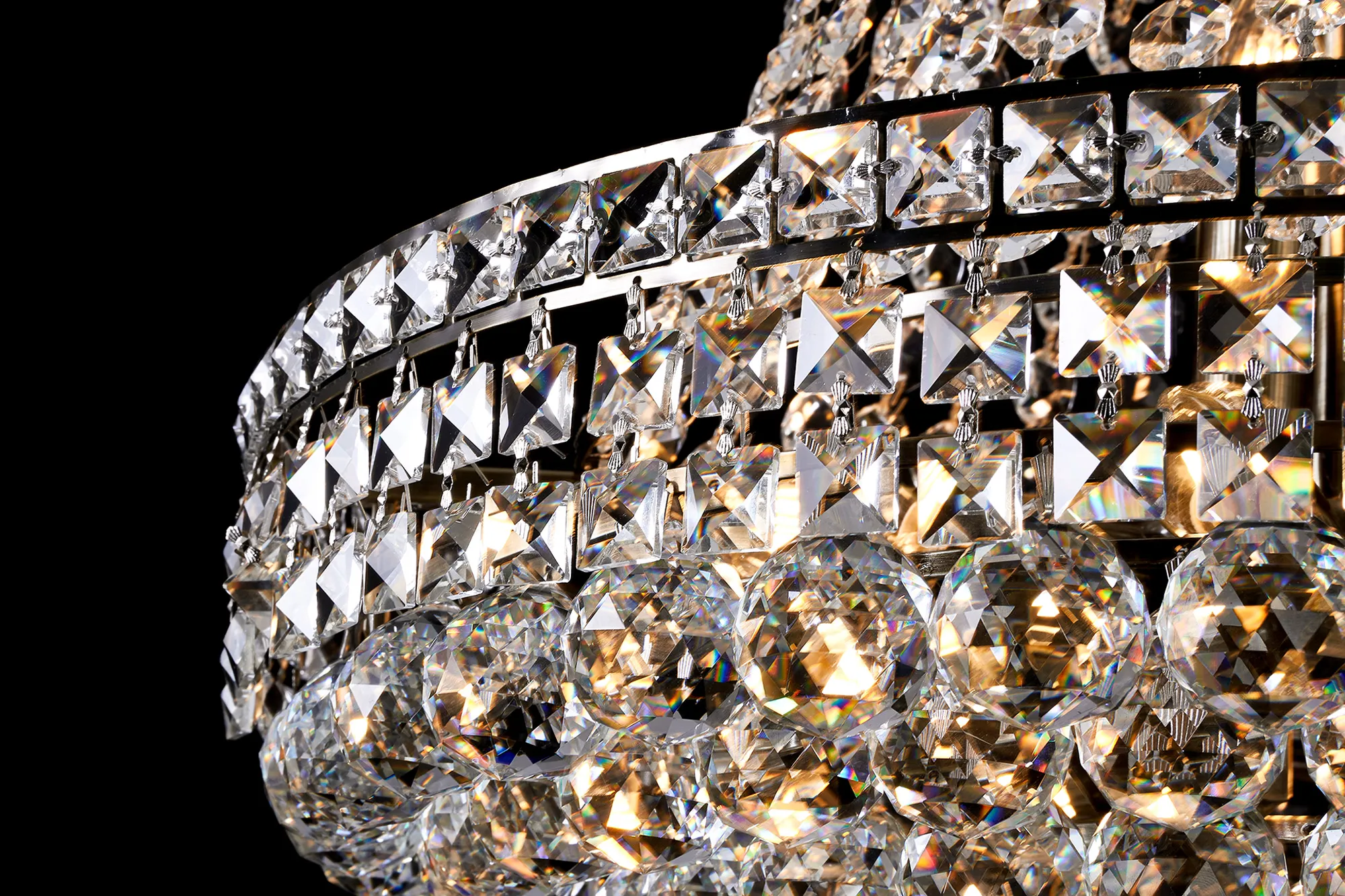 Frances Crystal Chandelier 14 Light (19.8kg) Antique Brass IL32091  Diyas Frances